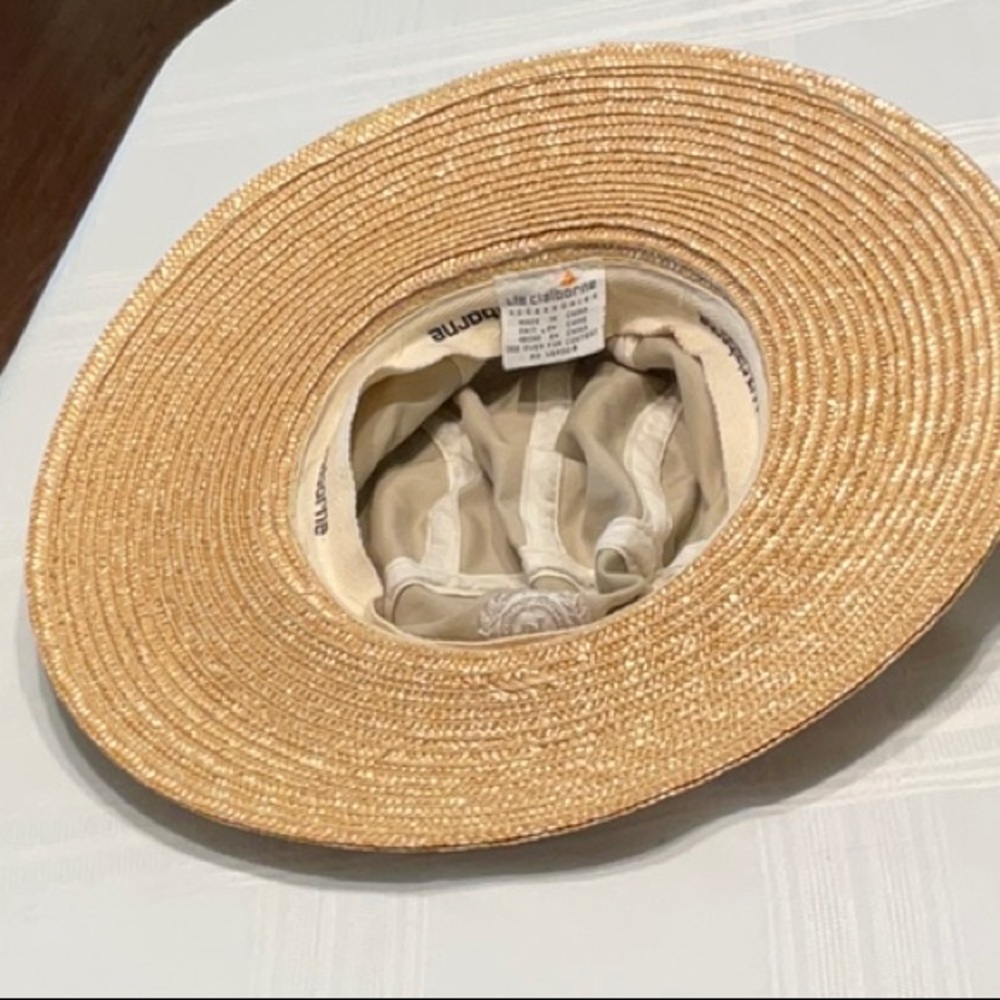 Tan and Brown Wide Brim Hat Cotton and Straw - Picture 3 of 4